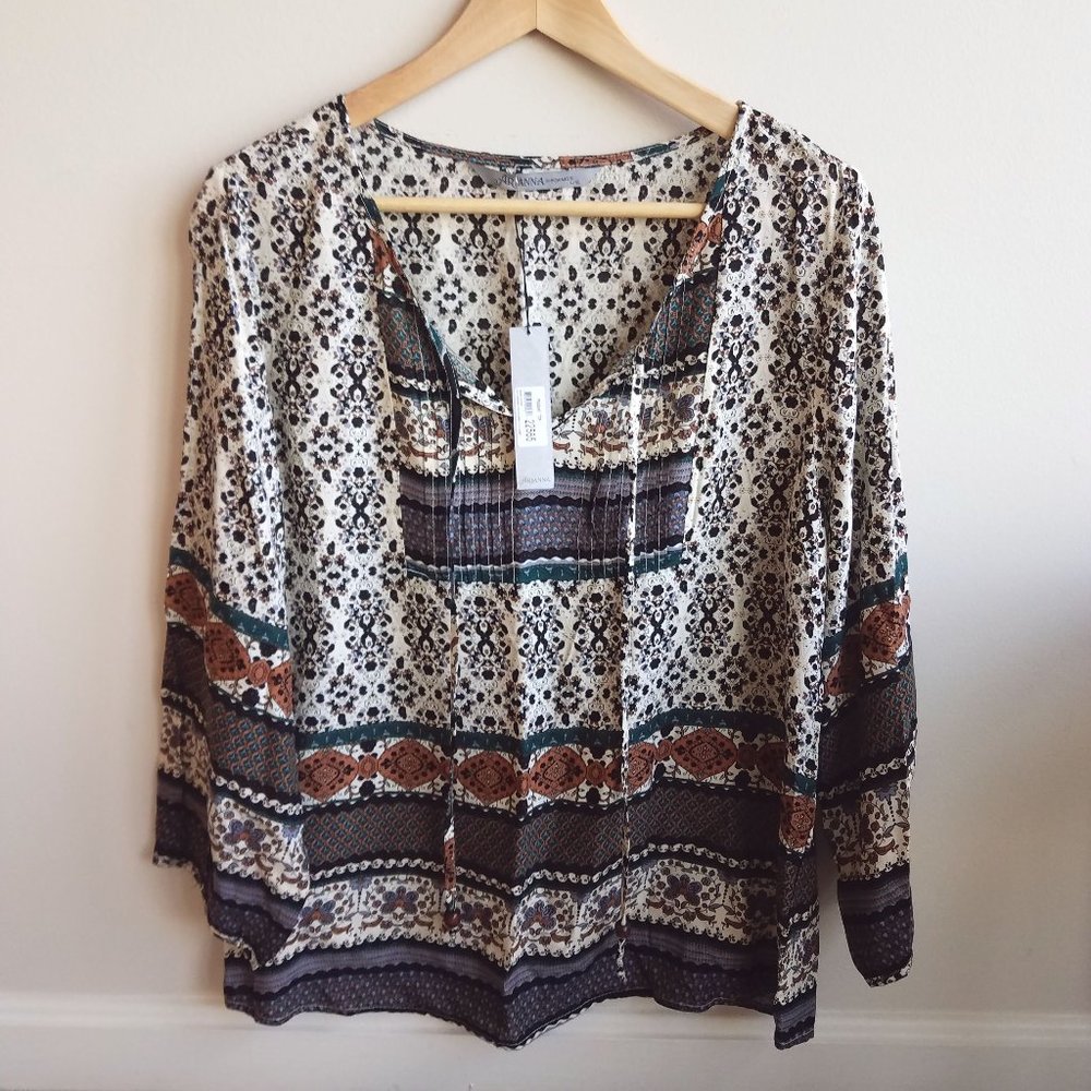 NWT Arianna by Howards Long Sleeved Peasant Blouse